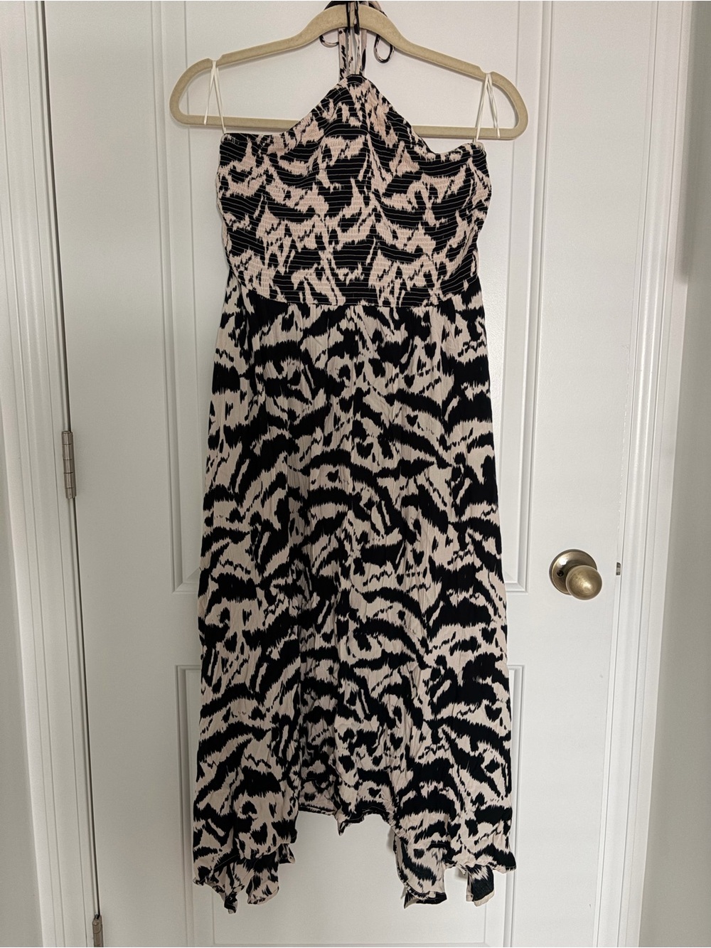 Black and Cream Animal Print Halter Dress - Old Navy - NWT